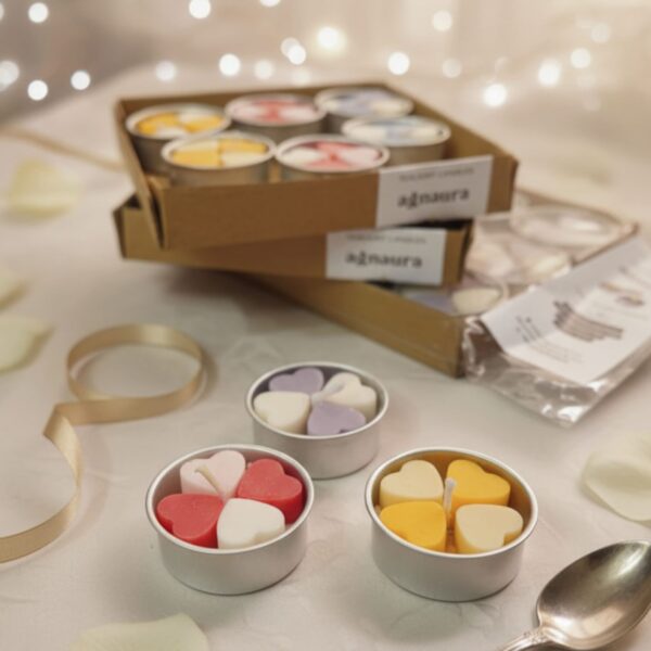 Agnaura Heart-Shaped Tealight Candles | Set of 9 |
