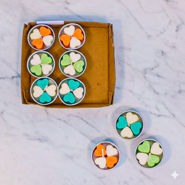 Agnaura Heart-Shaped Tealight Candles | Set of 9 |